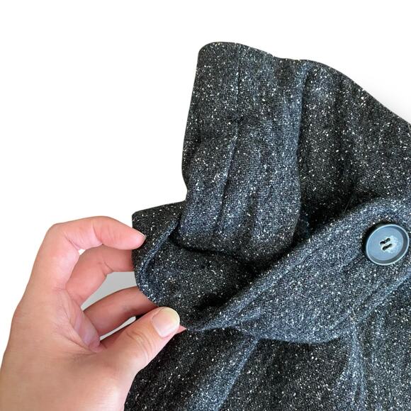 Grayson Wool Silk Wide-Leg Pants Women’s‎ 6 Black Speckled High Waist Office - Picture 8 of 11